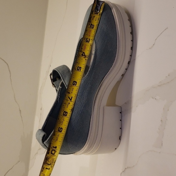 ASOS platform blue jean chuky maryjane shoes white sole Women's UK 7 (USA 9) - Picture 11 of 12